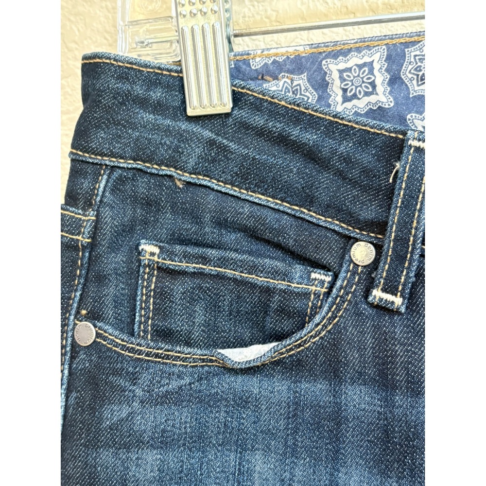 Paige Laurel Canyon Flare Jeans Womens 27 Dark Wash Blue Denim Mid Rise Stretch - Picture 5 of 13